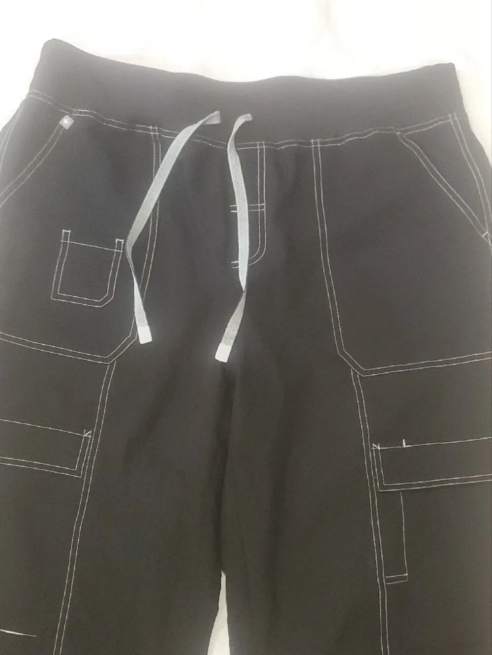Figs Black  Unisex Wide-Leg Cargo Pants Size XXL
